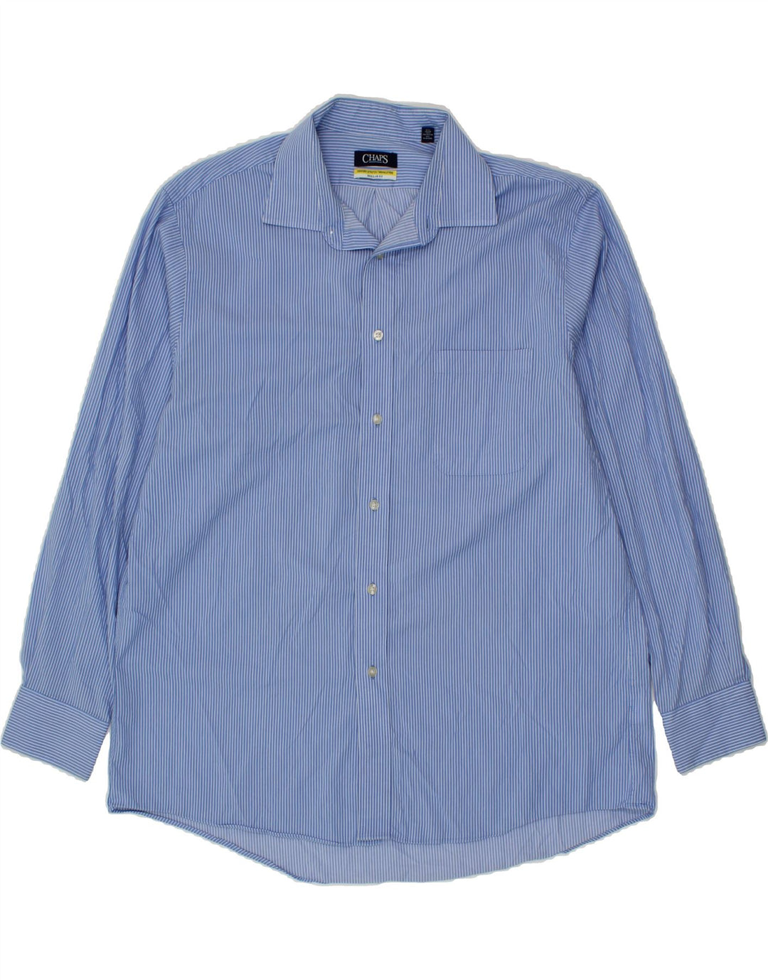 CHAPS Mens Regular Fit Shirt Size 17 XL Blue Pinstripe Cotton Vintage Chaps and Second-Hand Chaps from Messina Hembry 