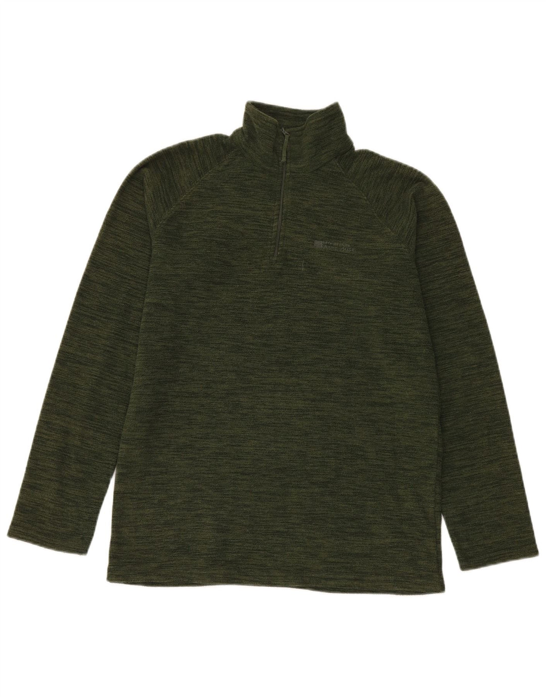 Mountain Warehouse Maglione in pile da uomo con zip e collo piccolo verde screziato