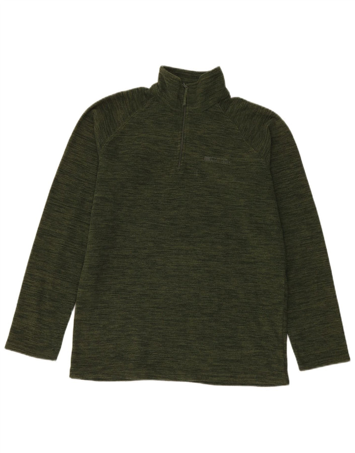 Mountain Warehouse Maglione in pile da uomo con zip e collo piccolo verde screziato