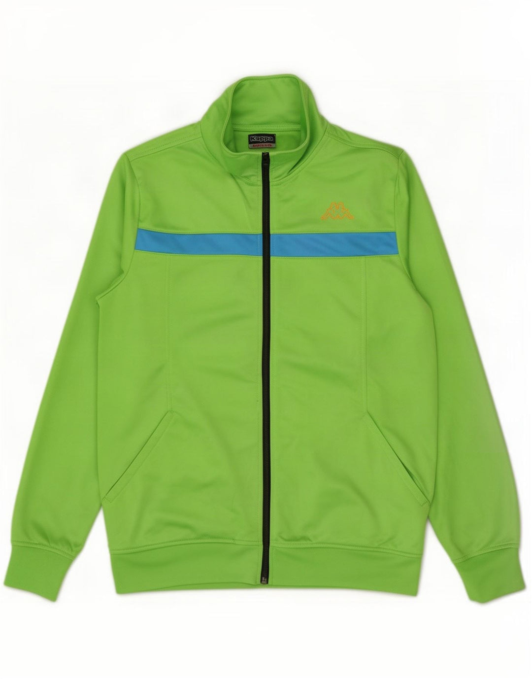 Giacca da tuta da uomo Kappa in poliestere color block verde medio
