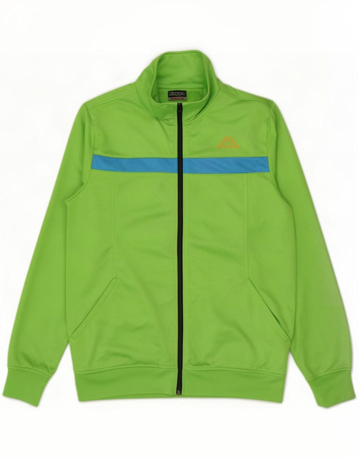 Giacca da tuta da uomo Kappa in poliestere color block verde medio