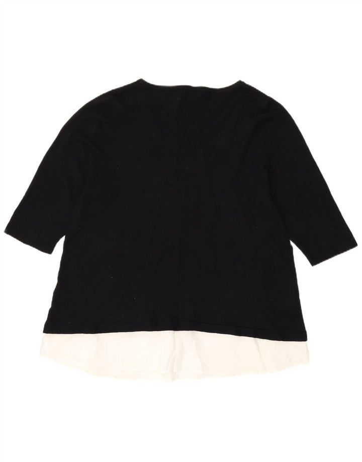 Top in camicetta autografa da donna Marks & Spencer UK 14 blocco colore nero medio