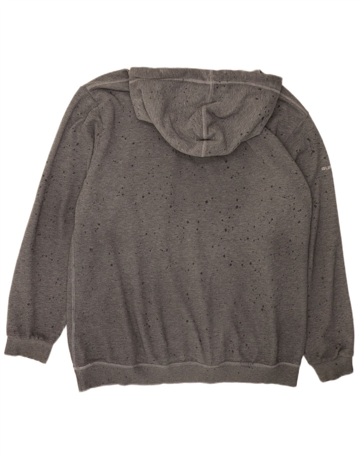 Felpa con cappuccio grafica da uomo SUPERDRY XL in cotone maculato grigio