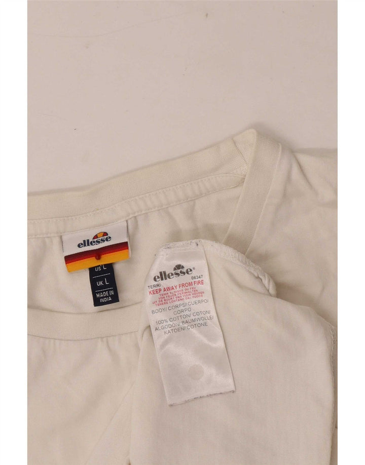Canotta grafica da uomo Ellesse, grande, in cotone bianco