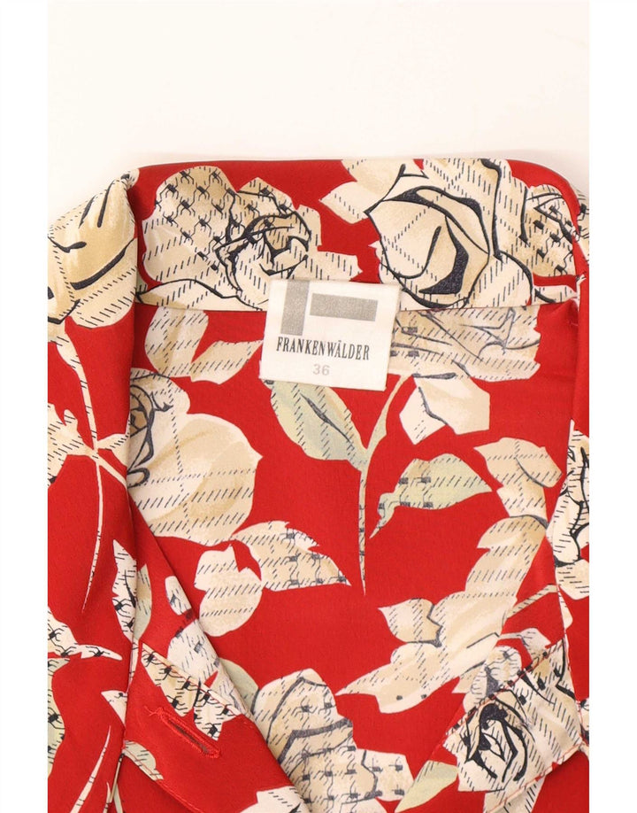 Frankenwalder camicia camicetta da donna EU 36 piccolo poliestere rosso floreale
