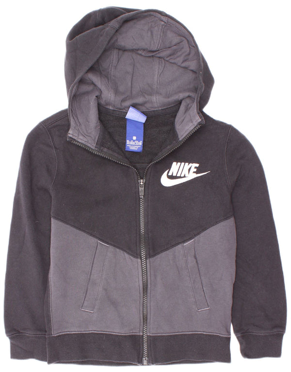 Felpa con cappuccio e zip Nike da ragazzo 6-7 anni XS in cotone color block nero