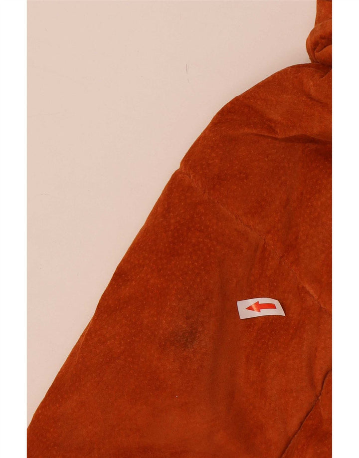 Giacca in pelle scamosciata con cappuccio da donna Fox UK 18 XL Arancione