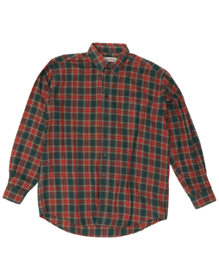 Camicia in flanella da uomo Anartex taglia 16 1/2 grande poliestere a quadri verdi