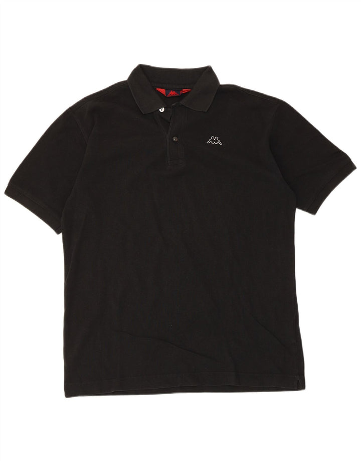 Polo Kappa Uomo Media Nera In Cotone