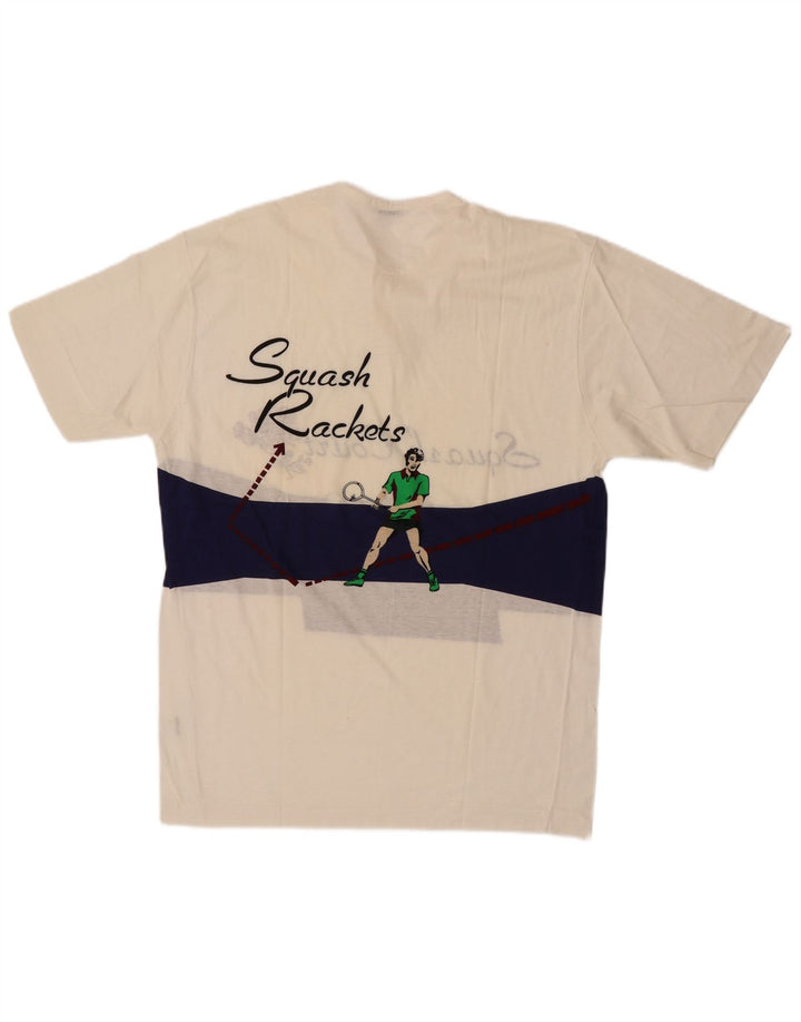 T-shirt grafica da uomo Cacharel Top grande in cotone color block bianco
