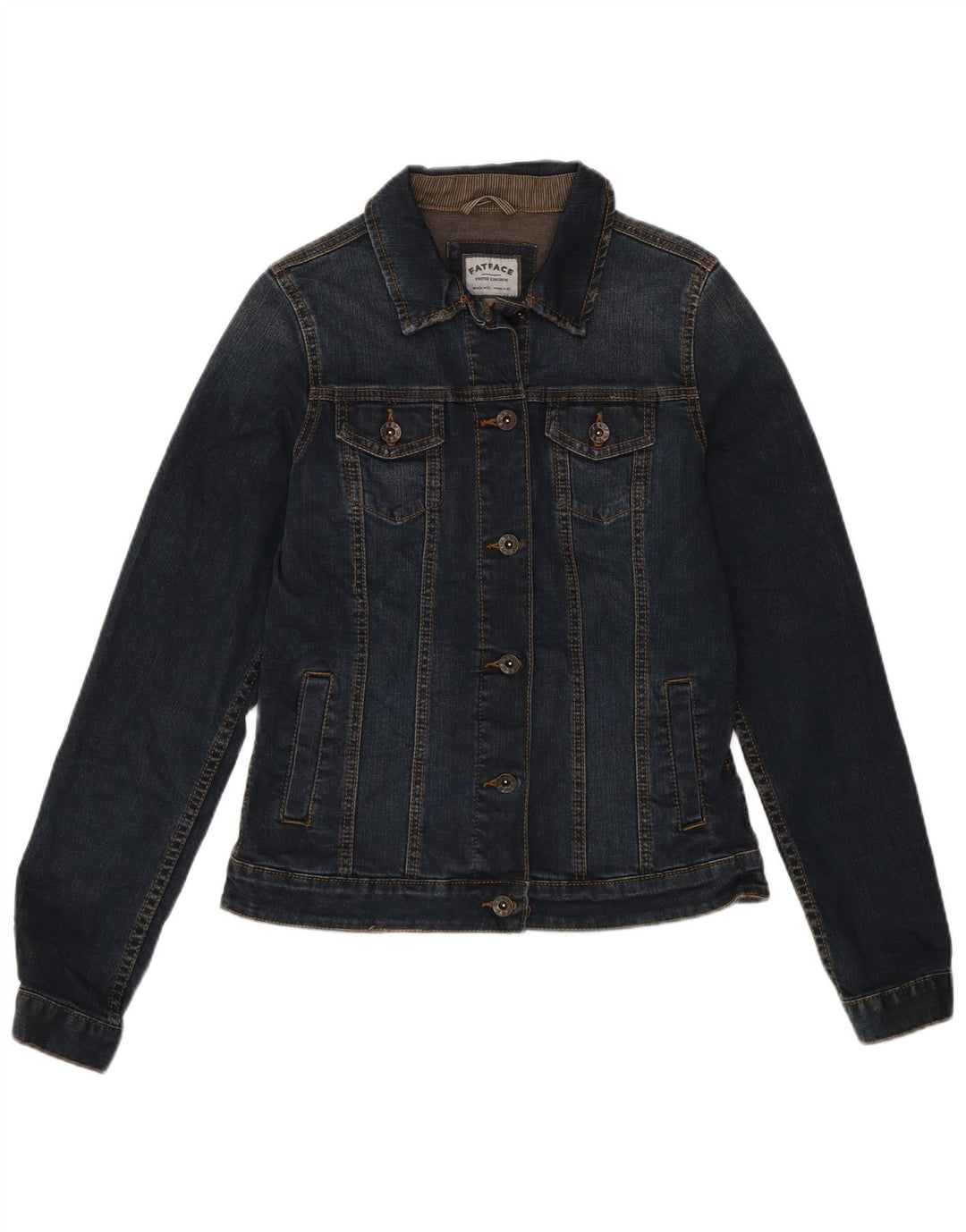 Giacca di jeans da donna Fat Face UK 10 piccola cotone blu navy