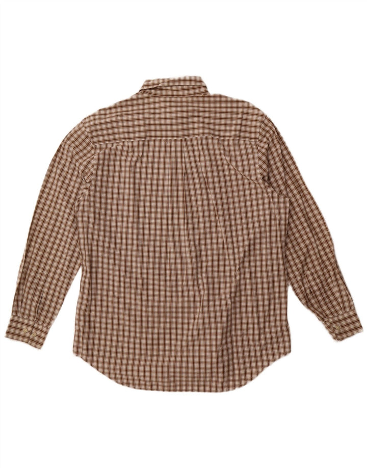 Camicia da uomo Timberland Large in cotone a quadri marroni