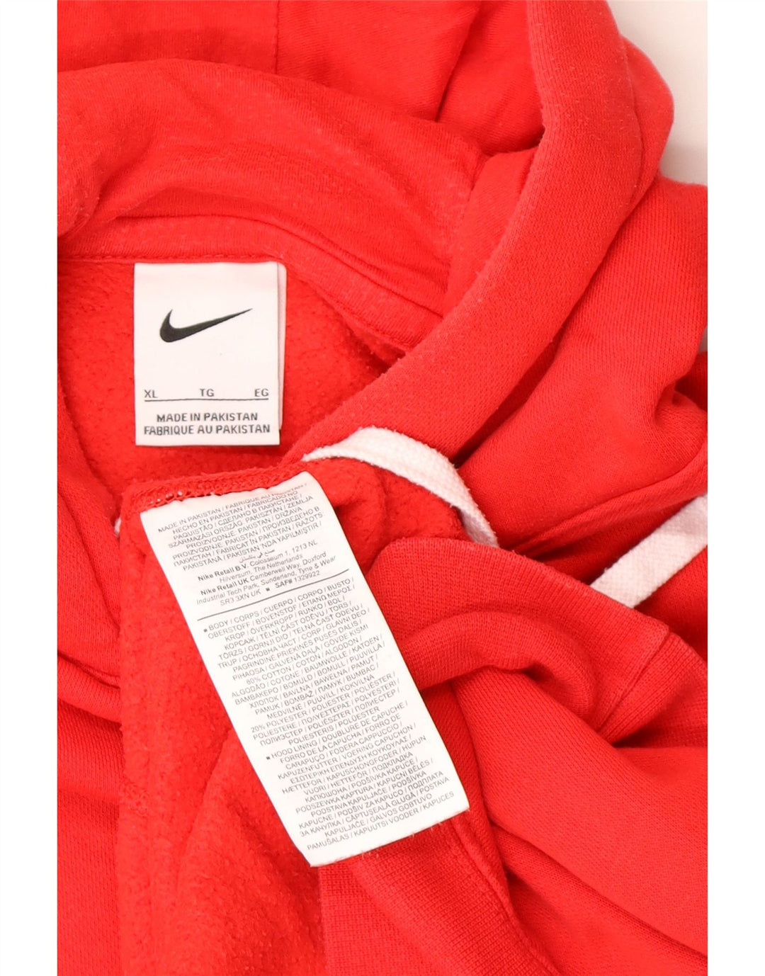 Felpa con cappuccio da uomo Nike XL in cotone rosso