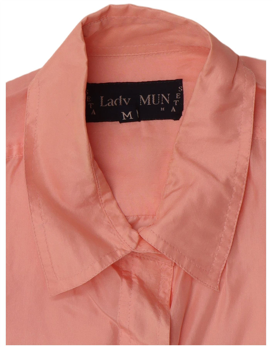 Camicia oversize da donna vintage UK 14 seta rosa media