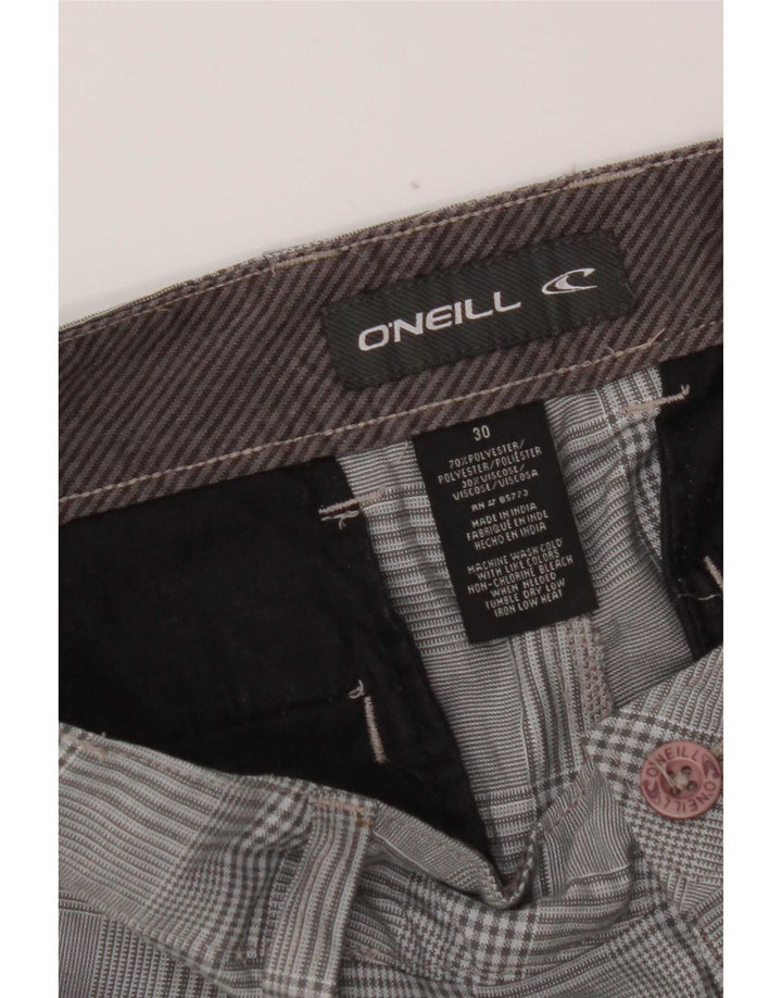 Pantaloncini chino da donna O'Neill W30 poliestere a quadri grigio medio
