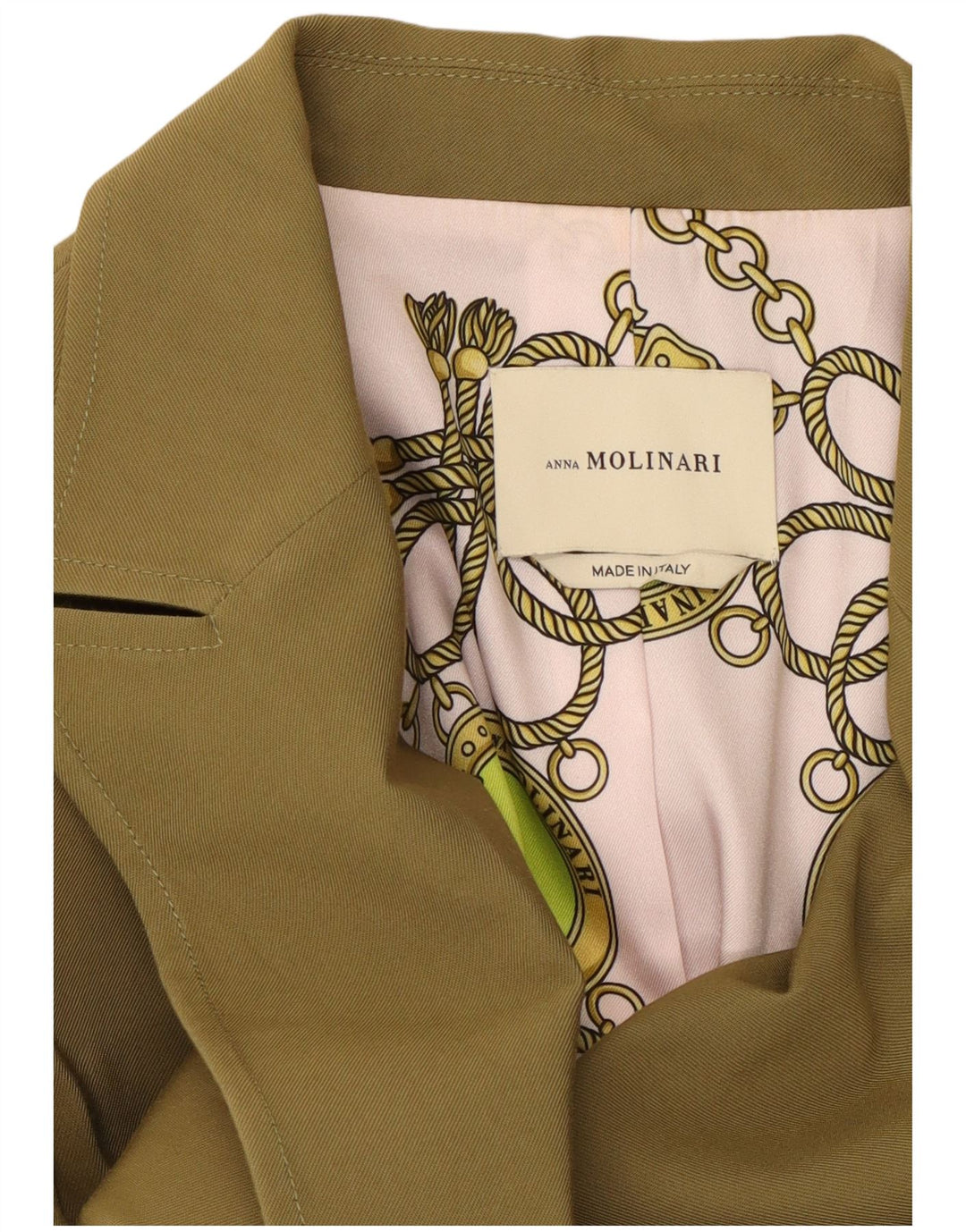 Giacca blazer doppiopetto da donna Anna Molinari UK 10 piccola kaki