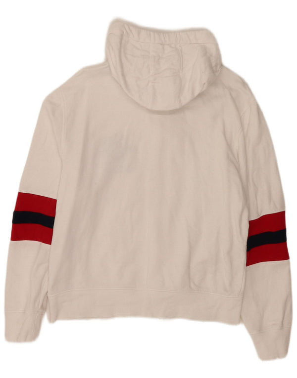 Polo Assn. degli Stati Uniti Felpa con cappuccio e zip da donna UK 14 Colorblock bianco medio