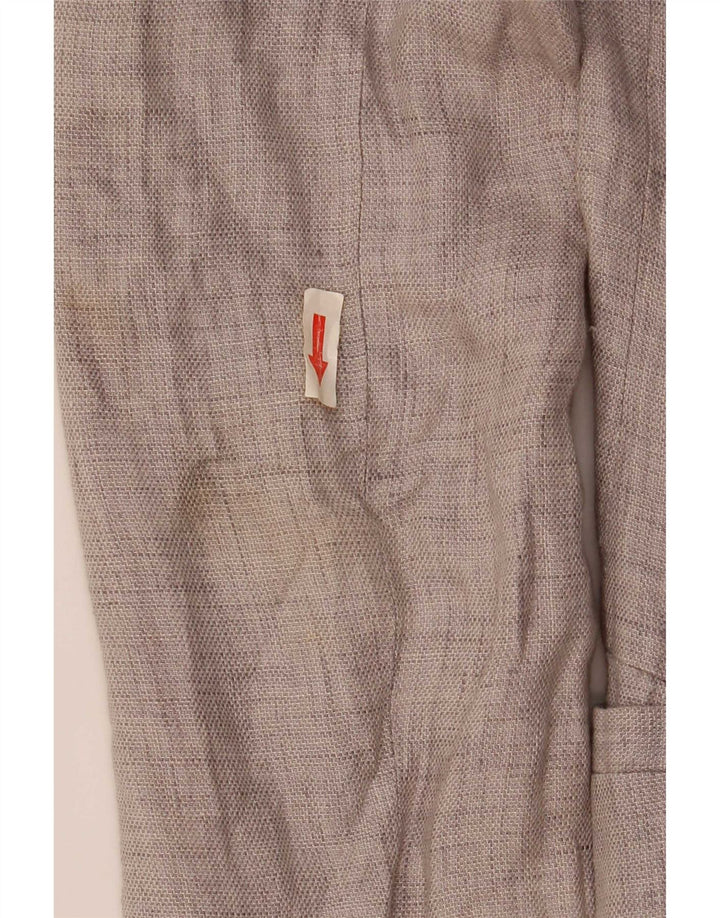 Giacca blazer a 1 bottone da donna Zara UK 6 XS lino grigio