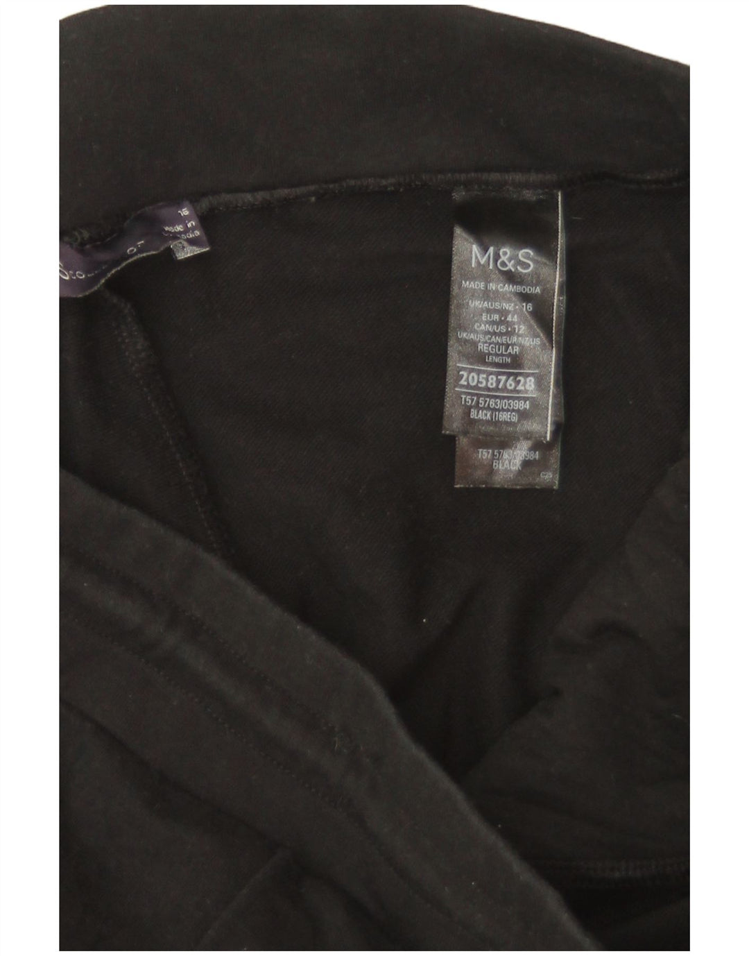 Pantaloni da tuta da donna Marks & Spencer UK 16 grandi cotone nero