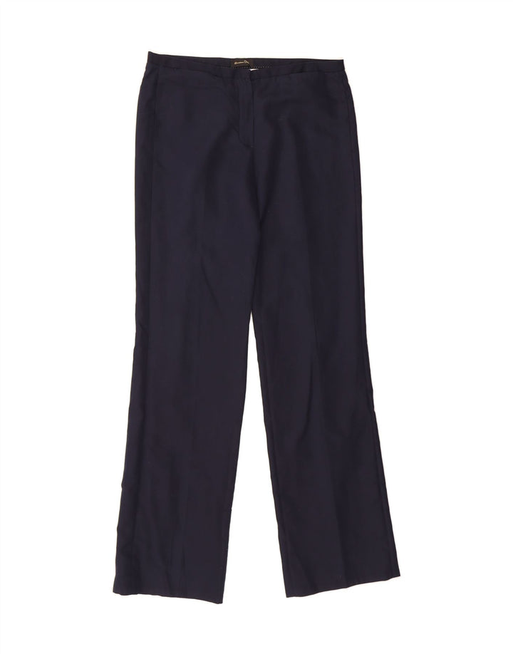 MASSIMO DUTTI Womens Straight Suit Trousers EU 40 Medium W30 L35 Navy Blue Vintage Massimo Dutti and Second-Hand Massimo Dutti from Messina Hembry 