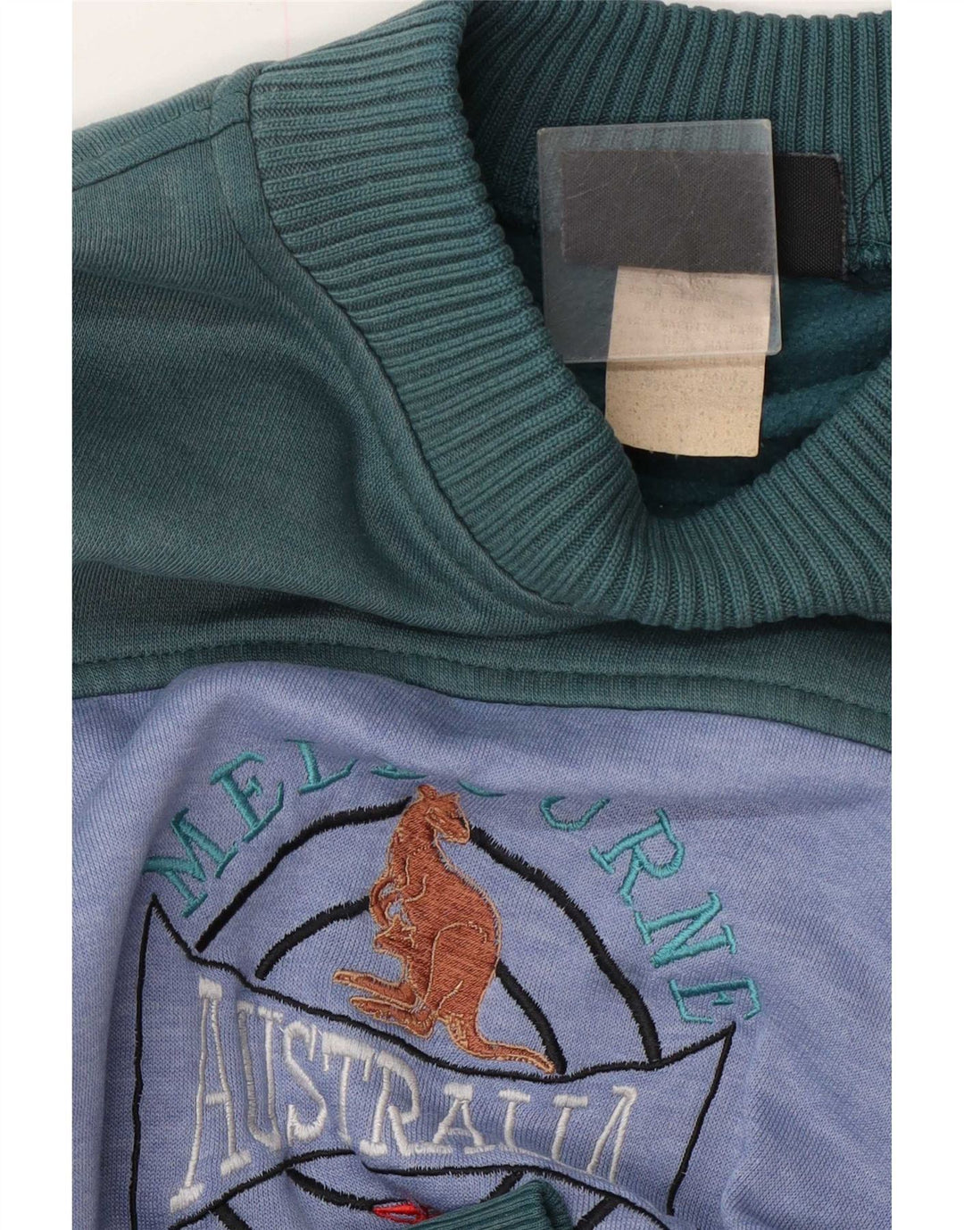 Felpa grafica da uomo vintage maglione XL poliestere color block verde
