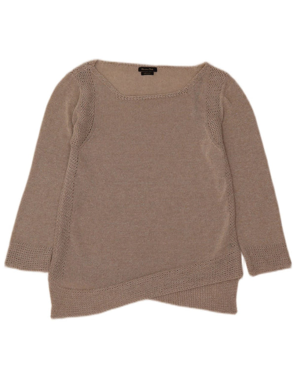 Massimo Dutti Maglione da donna con scollo a barca con maniche a 3/4 UK 10 Small Beige