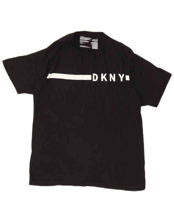 T-shirt grafica da uomo Dkny Top grande in cotone color block nero