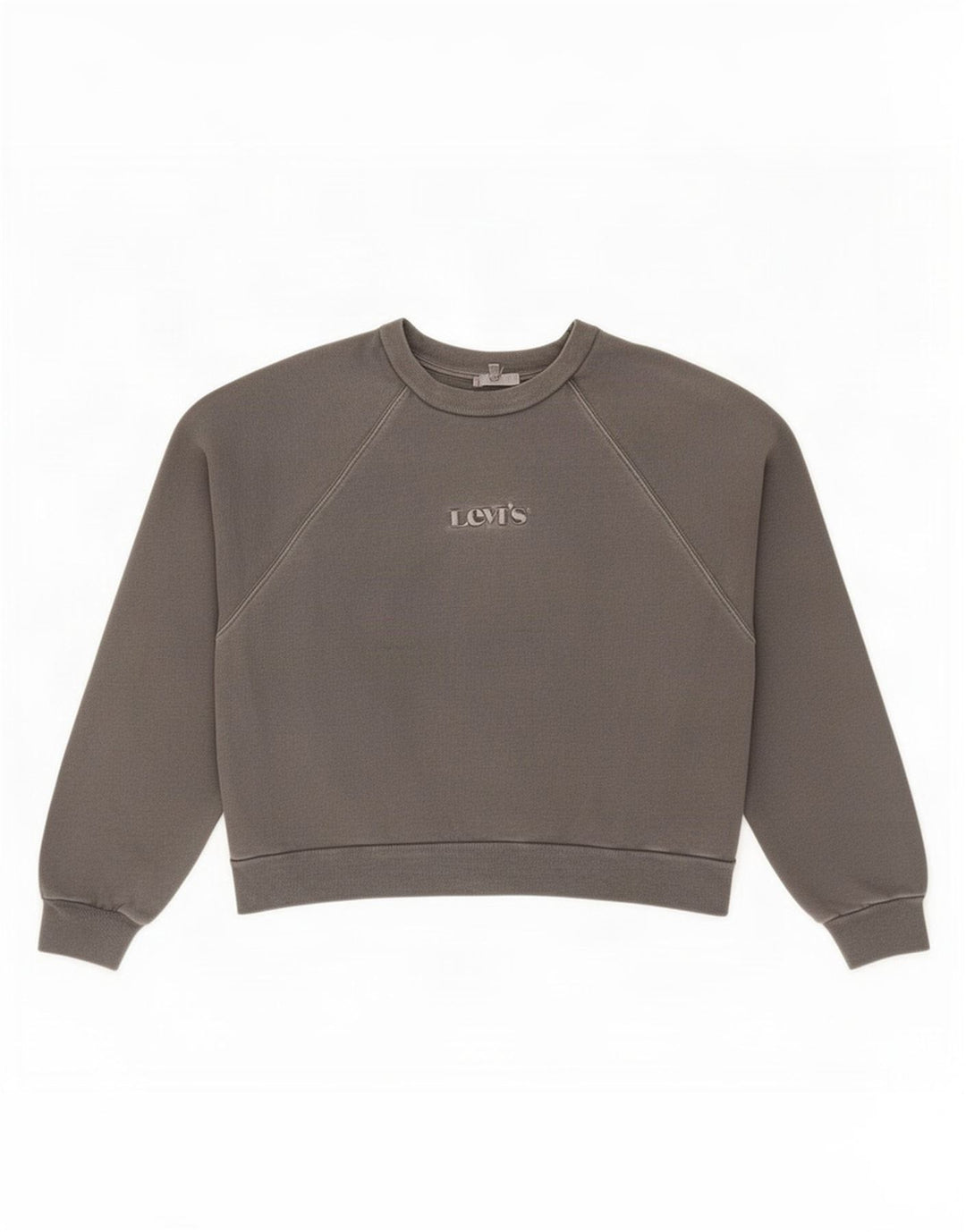 Levi's Donna Crop Graphic Felpa Oversize Maglione UK 14 Grigio Medio