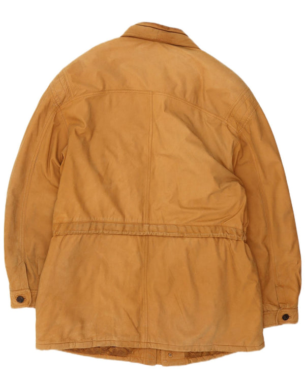 Giacca in pelle vintage da uomo IT 54 2XL Beige