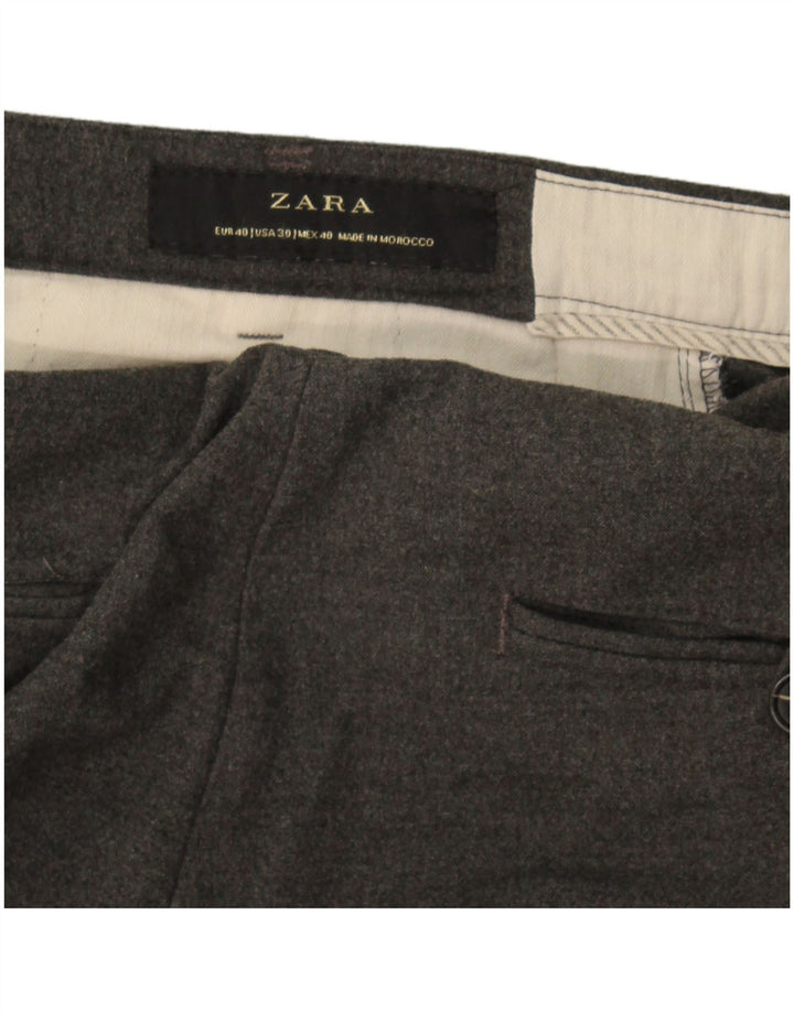 Pantaloni chino slim da uomo Zara EU 40 medi W30 L29 grigio screziato