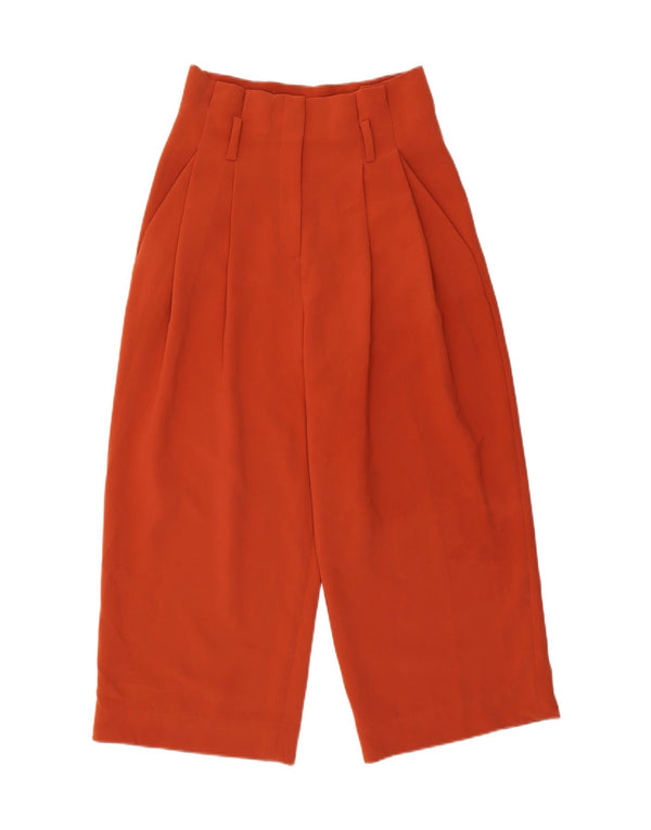 Cos Womens High Waist Wide Leg Cropped Trousers EU 40 Medium W30 L23 Orange