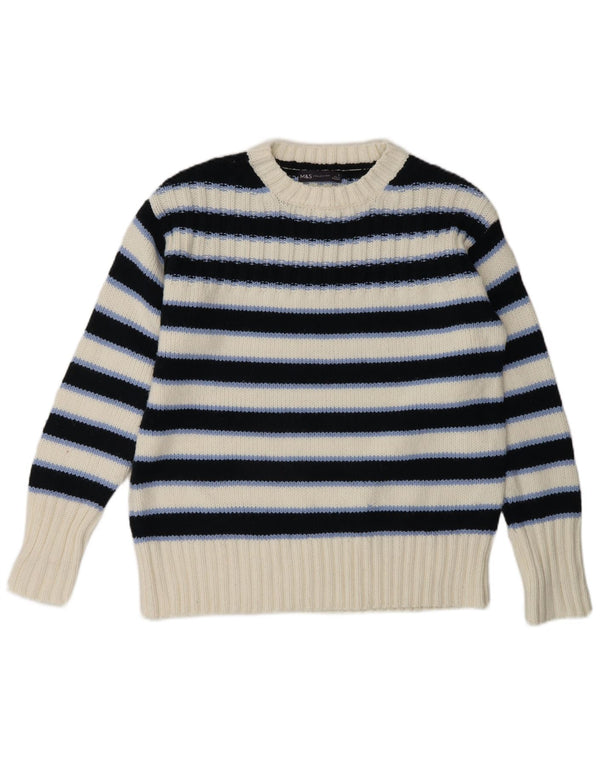 Maglione maglione girocollo da donna Marks & Spencer UK 10 piccolo blu navy