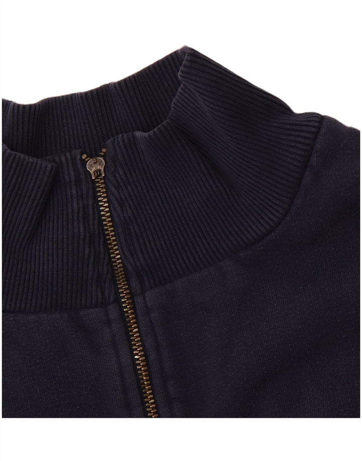 NIKE Felpa con collo con zip da uomo Maglione UK 45/47 XL Cotone blu navy