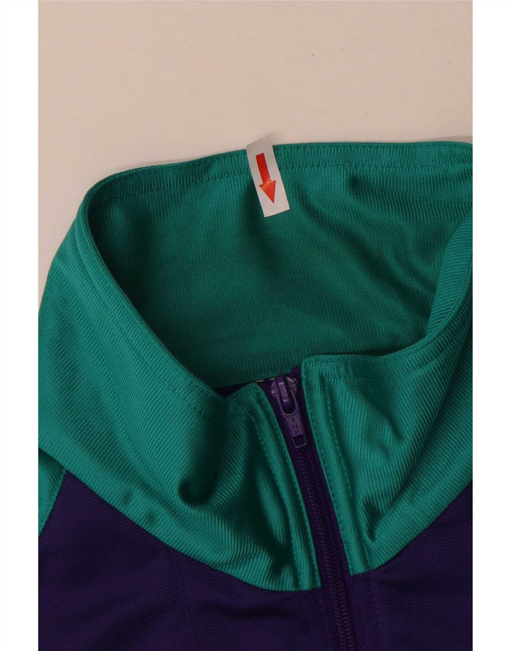 Giacca da ginnastica vintage da uomo grande color block turchese