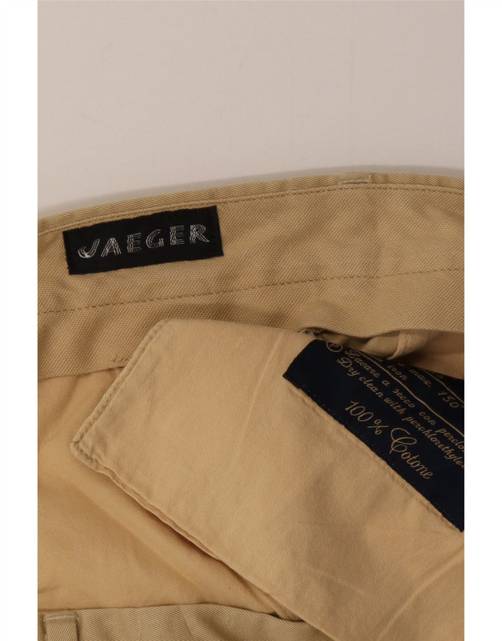 Pantaloni da abito affusolati da uomo JAEGER W42 L33 in cotone beige