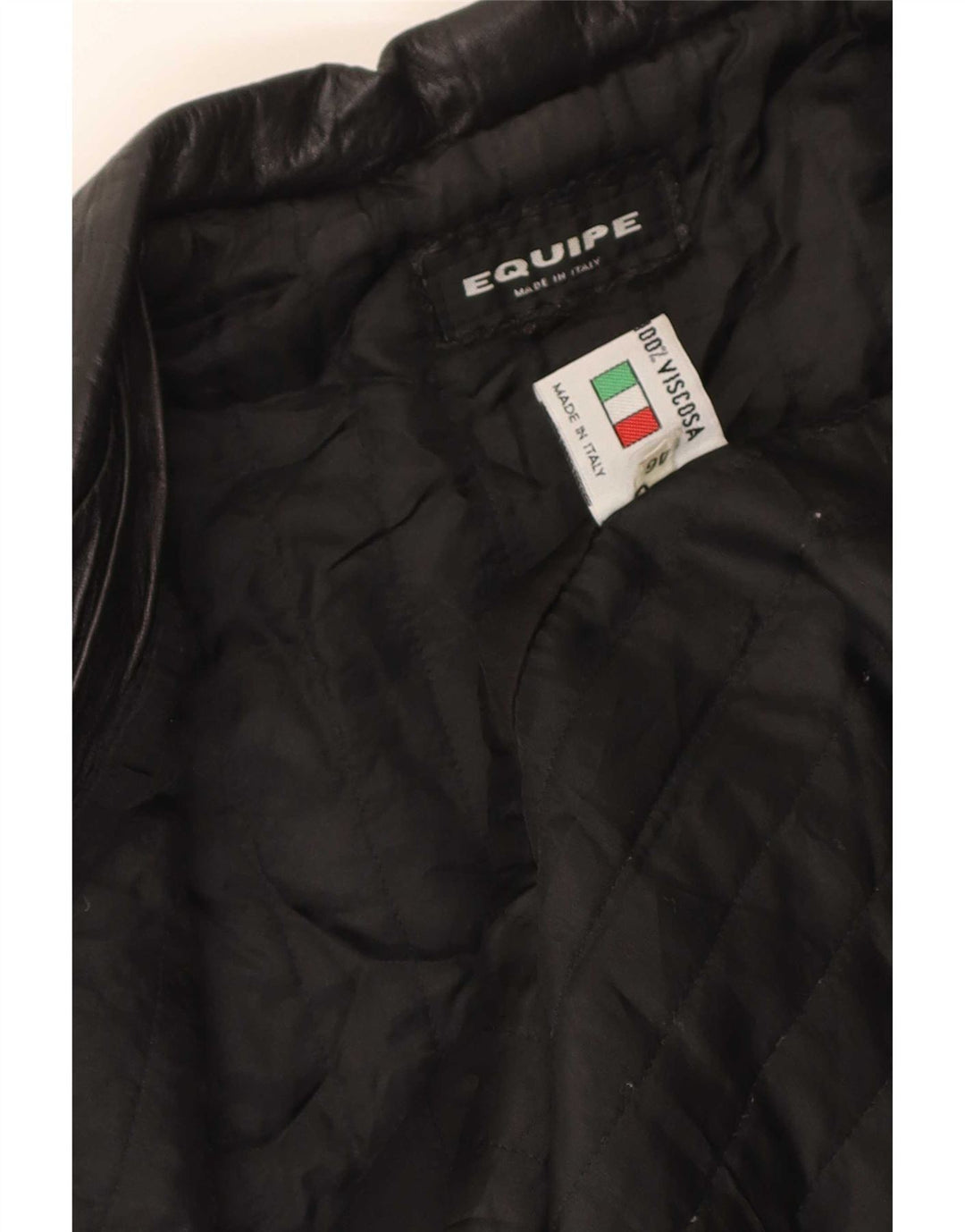 Cappotto in Pelle Donna Equipe IT 46 Large Nero