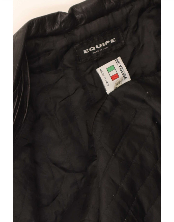 Cappotto in Pelle Donna Equipe IT 46 Large Nero