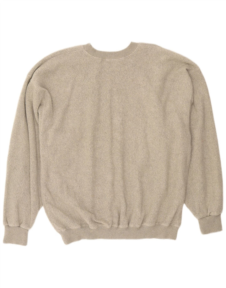 Maglione in pile vintage da uomo XL in cotone grigio