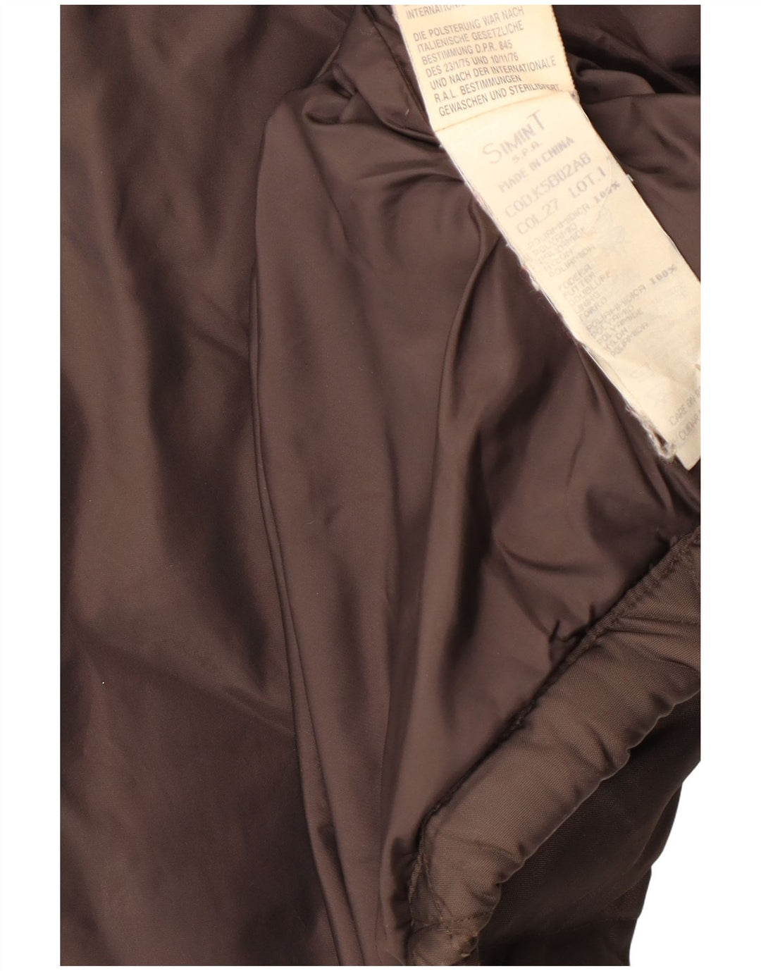 Giacca trapuntata imbottita da donna Armani Jeans UK 14 Large Marrone Poliammide