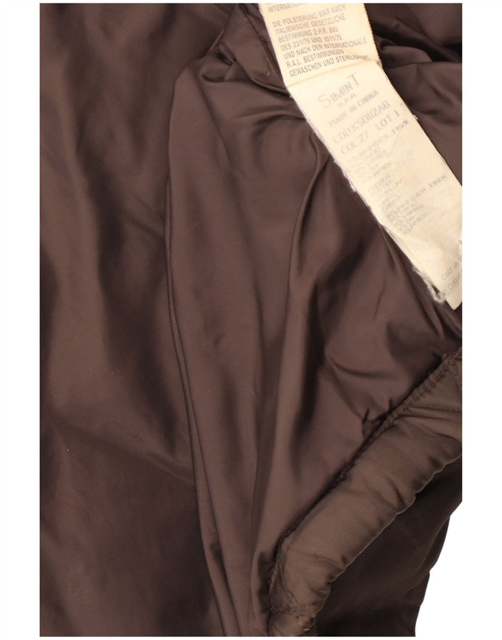 Giacca trapuntata imbottita da donna Armani Jeans UK 14 Large Marrone Poliammide