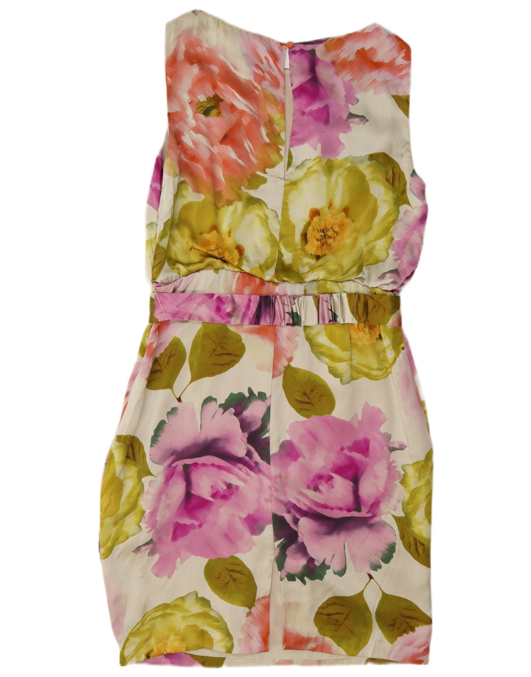 Abito tubino senza maniche da donna Coast UK 12 Seta floreale multicolore media