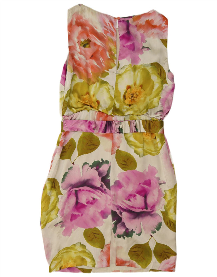 Abito tubino senza maniche da donna Coast UK 12 Seta floreale multicolore media