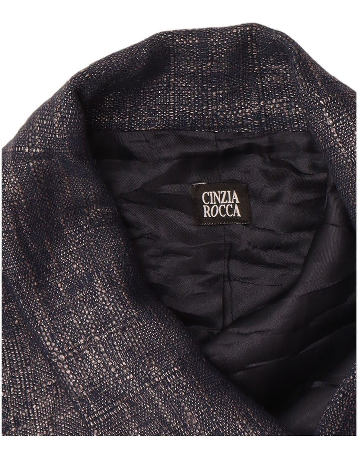 CINZIA ROCCA Set da donna 1 bottone 2 pezzi UK 10 piccolo cotone blu navy