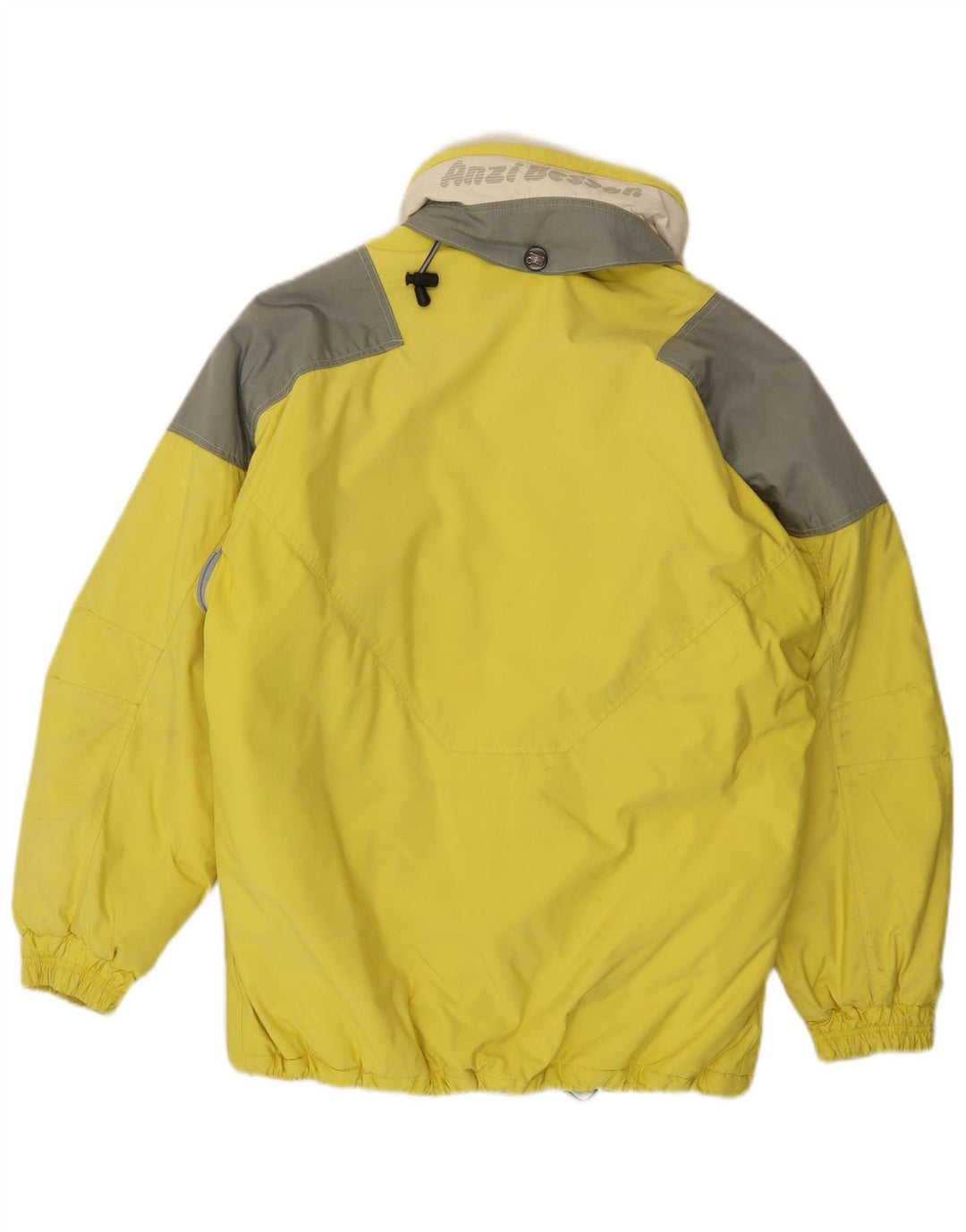 Giacca da sci con cappuccio grafico da uomo Anzi Besson UK 38 Medium Yellow Colourblock