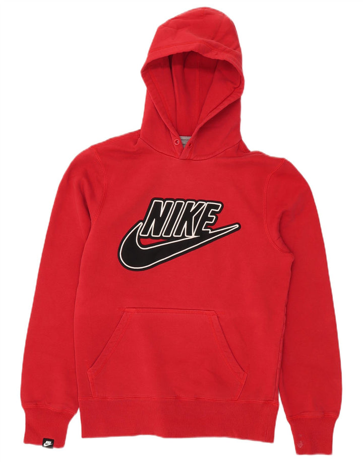 Felpa con cappuccio grafica Nike da uomo piccola in cotone rosso