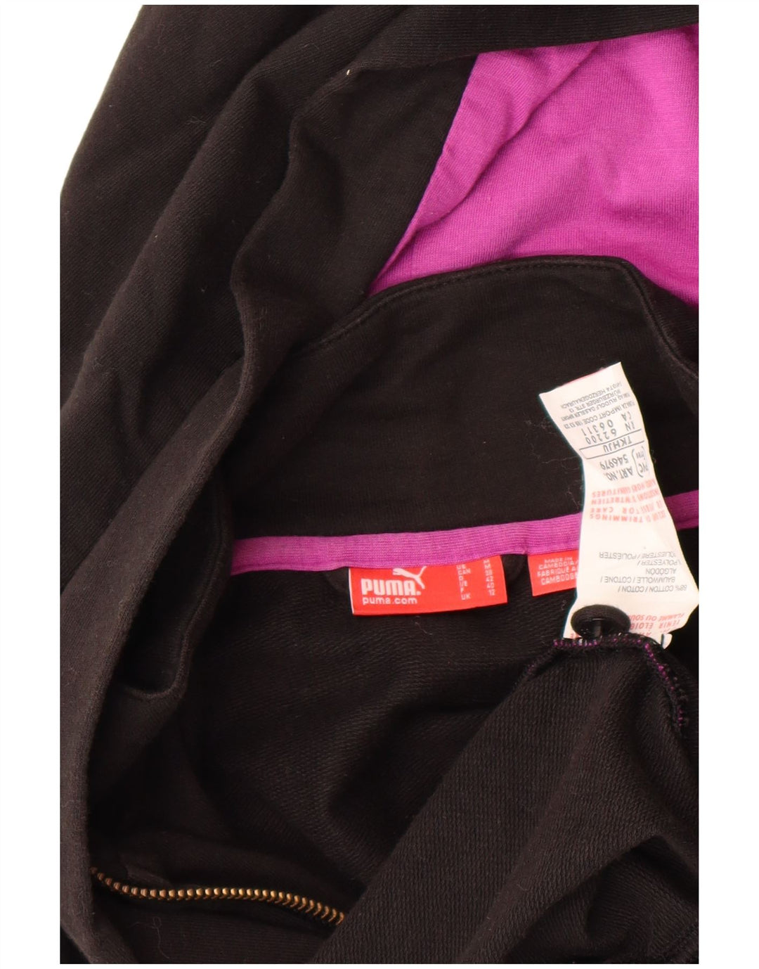 Felpa con cappuccio e zip da donna PUMA UK 12 cotone nero medio