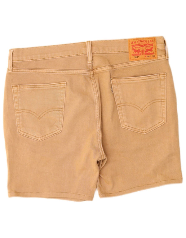 Pantaloncini di jeans Levi's 514 da uomo W34 Large in cotone beige