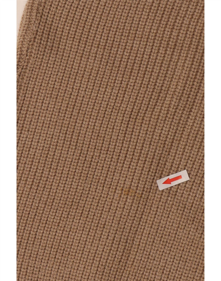 Maglione cardigan senza maniche da uomo Ferrone grande in lana beige