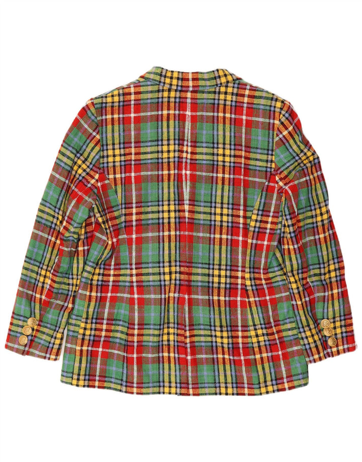 Giacca blazer da donna Elegance Paris UK 16 grande quadretto multicolore