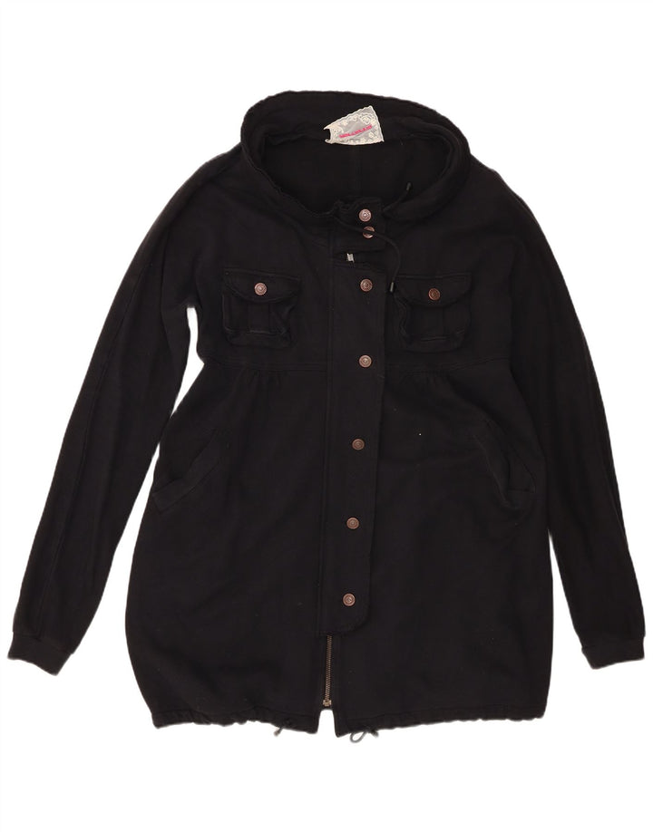 Cappotto giacca a vento da donna Fornarina UK 16 grande cotone nero